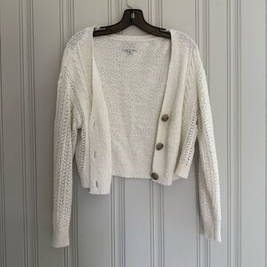 Lucky Brand White Button-Up Cardigan